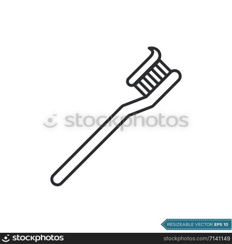 Toothbrush Icon Vector Template Illustration Design