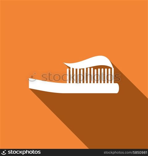 Toothbrush icon with a long shadow
