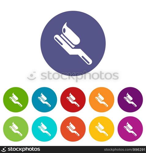 Toothbrush icons color set vector for any web design on white background. Toothbrush icons set vector color
