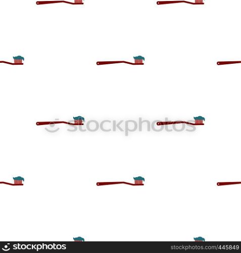Toothbrush pattern seamless background in flat style repeat vector illustration. Toothbrush pattern seamless