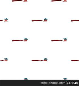 Toothbrush pattern seamless background in flat style repeat vector illustration. Toothbrush pattern seamless