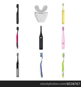 toothbrush tooth brush set cartoon. teeth dental, toothpaste, electric, plastic mouth wash, care product toothbrush tooth brush vector illustration. toothbrush tooth brush set cartoon vector illustration
