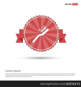 Toothbrush With Paste icon - Red Ribbon banner