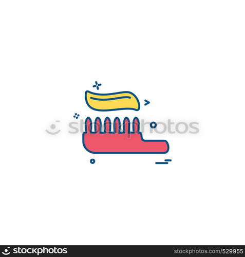 toothpaste brush toothbrush health icon vector design