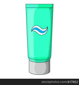 Toothpaste in blue tube icon. Cartoon illustration of toothpaste in blue tube vector icon for web. Toothpaste in blue tube icon, cartoon style
