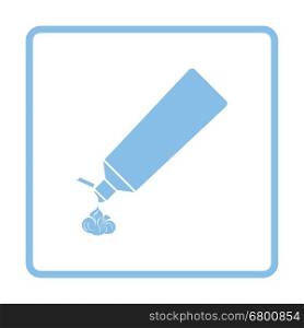 Toothpaste tube icon. Blue frame design. Vector illustration.