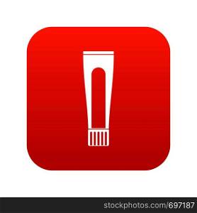 Toothpaste tube icon digital red for any design isolated on white vector illustration. Toothpaste tube icon digital red