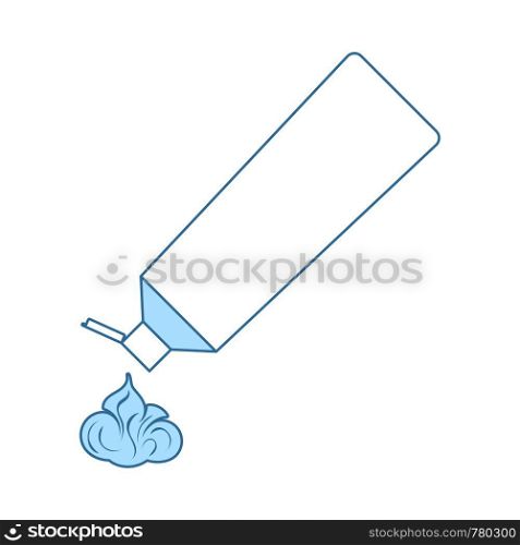 Toothpaste Tube Icon. Thin Line With Blue Fill Design. Vector Illustration.