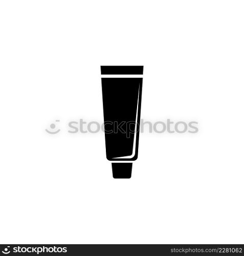 Toothpaste Tube, Tooth Cream Container. Flat Vector Icon illustration. Simple black symbol on white background. Toothpaste Tube, Paste Container, sign design template for web and mobile UI element. Toothpaste Tube, Tooth Cream Container. Flat Vector Icon illustration. Simple black symbol on white background. Toothpaste Tube, Paste Container, sign design template for web and mobile UI element.