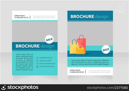 Top brand clothing store offers blank brochure design. Template set with copy space for text. Premade corporate reports collection. Editable 2 paper pages. Ubuntu Bold, Raleway Regular fonts used. Top brand clothing store offers blank brochure design