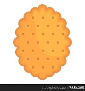 Top cracker icon cartoon vector. Food cookie. Vanilla shape. Top cracker icon cartoon vector. Food cookie