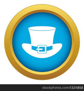 Top hat with buckle icon blue vector isolated on white background for any design. Top hat with buckle icon blue vector isolated