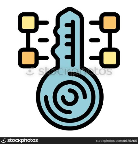 Top key point icon outline vector. Tick word. Core basis color flat. Top key point icon vector flat