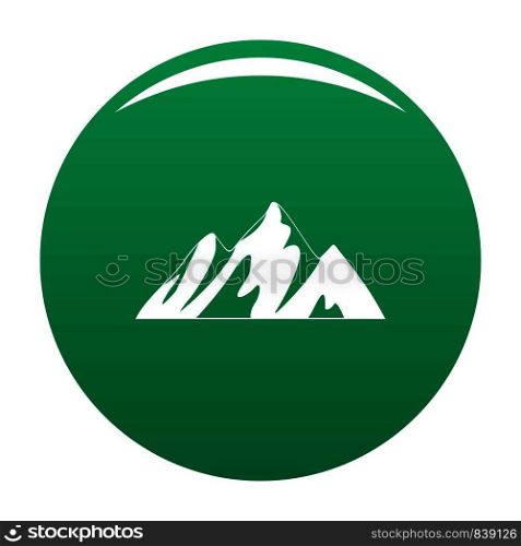 Top of mountain icon. Simple illustration of top of mountain vector icon for any design green. Top of mountain icon vector green