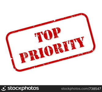 Top priority red rubber stamp vector isolated