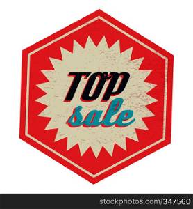 Top sale label in vintage style on a white background. Top sale label, vintage style