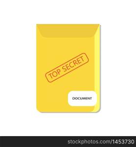 Top secret document vector icon. Folder, envelope documents.