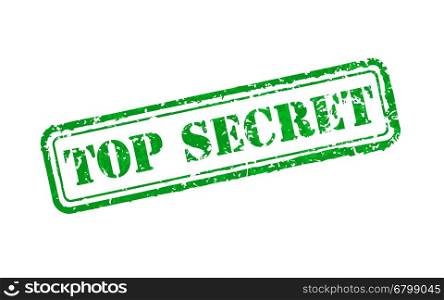 Top secret rubber stamp. Top secret green rubber stamp vector illustration. Contains original brushes