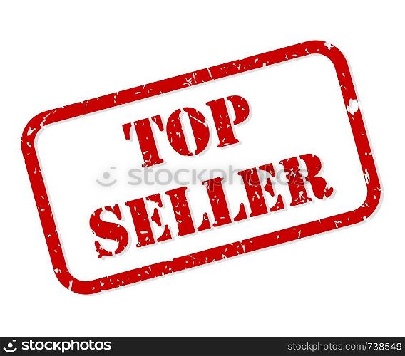 Top seller red rubber stamp vector isolated