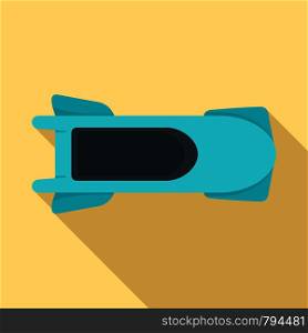 Top view bobsleigh icon. Flat illustration of top view bobsleigh vector icon for web design. Top view bobsleigh icon, flat style