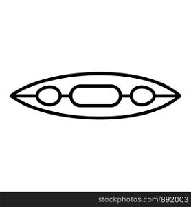 Top view canoe boat icon. Outline top view canoe boat vector icon for web design isolated on white background. Top view canoe boat icon, outline style