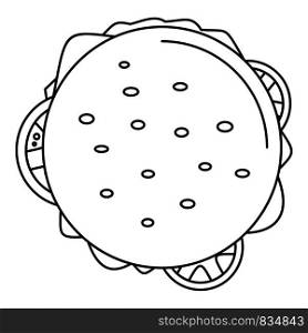 Top view cheeseburger icon. Outline top view cheeseburger vector icon for web design isolated on white background. Top view cheeseburger icon, outline style