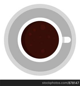 Top view coffee cup icon. Flat illustration of top view coffee cup vector icon for web design. Top view coffee cup icon, flat style