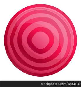 Top view cutted beet icon. Cartoon of top view cutted beet vector icon for web design isolated on white background. Top view cutted beet icon, cartoon style