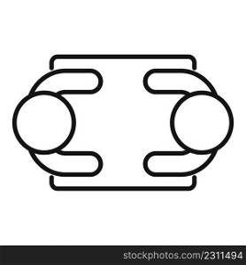 Top view discussion icon outline vector. People talk. Chat group. Top view discussion icon outline vector. People talk