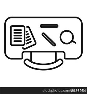 Top view ergonomic workplace icon outline vector. Office table. Work posture. Top view ergonomic workplace icon outline vector. Office table