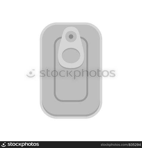 Top view fish can icon. Flat illustration of top view fish can vector icon for web isolated on white. Top view fish can icon, flat style