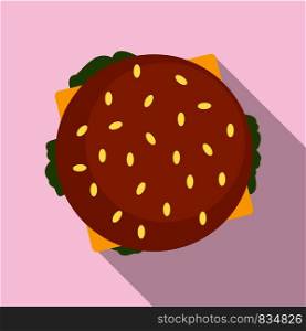 Top view hamburger icon. Flat illustration of top view hamburger vector icon for web design. Top view hamburger icon, flat style