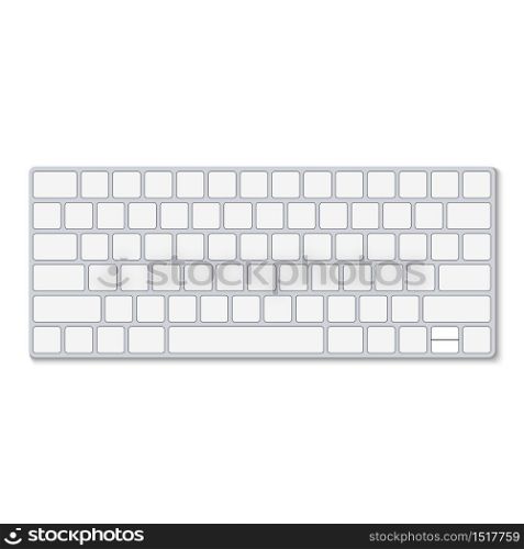 Top view of keyboard Isolated on white background, vector illustration