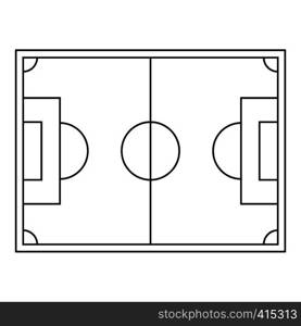 Top view of soccer field icon. Outline illustration of top view of soccer field vector icon for web. Top view of soccer field icon, outline style