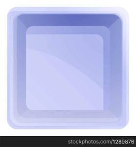 Top view plastic tableware icon. Cartoon of top view plastic tableware vector icon for web design isolated on white background. Top view plastic tableware icon, cartoon style