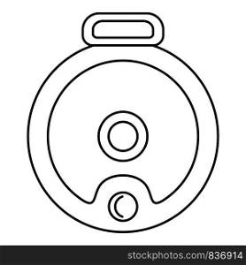 Top view robot vacuum cleaner icon. Outline top view robot vacuum cleaner vector icon for web design isolated on white background. Top view robot vacuum cleaner icon, outline style