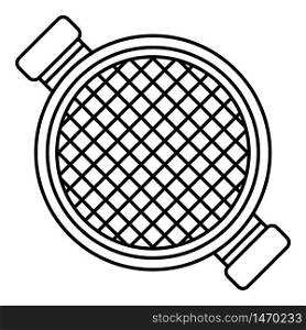 Top view sieve icon. Outline top view sieve vector icon for web design isolated on white background. Top view sieve icon, outline style