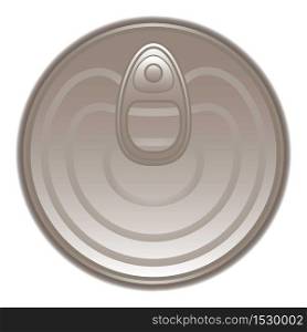 Top view tin can icon. Cartoon of top view tin can vector icon for web design isolated on white background. Top view tin can icon, cartoon style