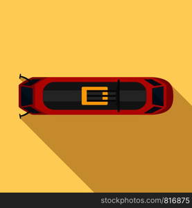 Top view tram icon. Flat illustration of top view tram vector icon for web design. Top view tram icon, flat style