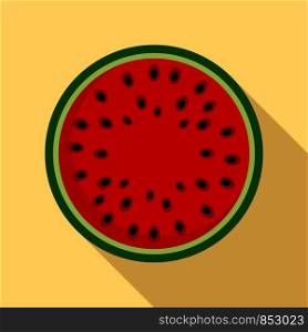 Top view watermelon icon. Flat illustration of top view watermelon vector icon for web design. Top view watermelon icon, flat style