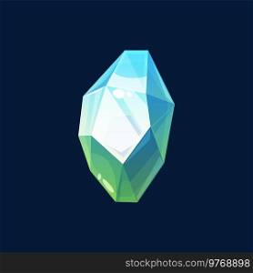 Topaz blue to yellow mineral crystalline stone or gemstone sapphire isolated 3D realistic icon. Vector mineralogy symbol, shiny natural gem precious stone, nugget, jewel jewelry organic crystal rock. Blue to yellow mineral gem stone crystal isolated