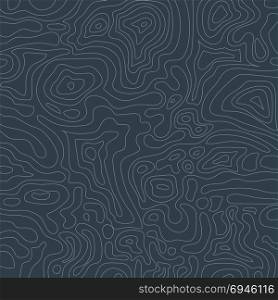 Topographic map on dark blue background. Abstract vector illustration