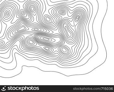 Topography map. Cartography mountains contour lines, elevation maps and earth contoured line topology. Wavy abstract measuring compass contours. Topographic geographical vector background illustration. Topography map. Cartography mountains contour lines, elevation maps and earth contoured line topology vector background illustration