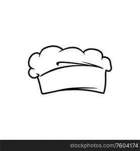 Toque blanche, cookers original headwear isolated icon. Vector chef hat, cooks cap. Cooks cap isolated chefs hat toque blanche icon