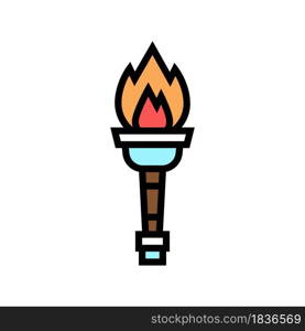 torch ancient greece color icon vector. torch ancient greece sign. isolated symbol illustration. torch ancient greece color icon vector illustration
