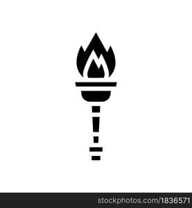 torch ancient greece glyph icon vector. torch ancient greece sign. isolated contour symbol black illustration. torch ancient greece glyph icon vector illustration