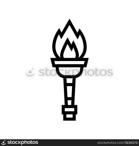 torch ancient greece line icon vector. torch ancient greece sign. isolated contour symbol black illustration. torch ancient greece line icon vector illustration