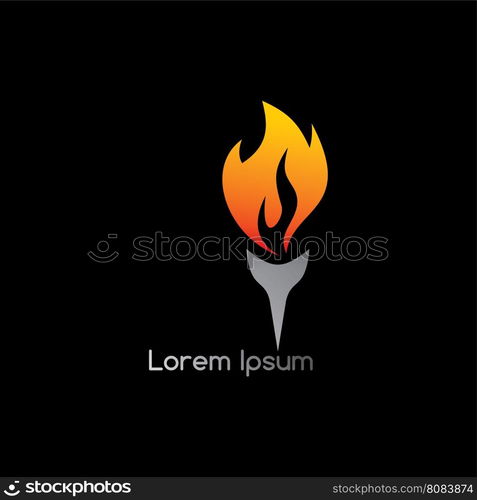 torch fire logotype. torch fire logotype theme vector art illustration