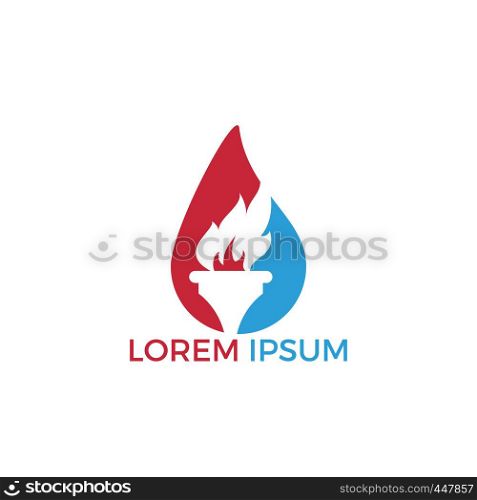 Torch flame logo design. Torch with a burning flame vector.