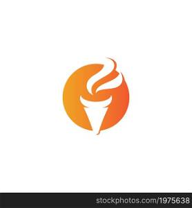 Torch flame logo icon vector template